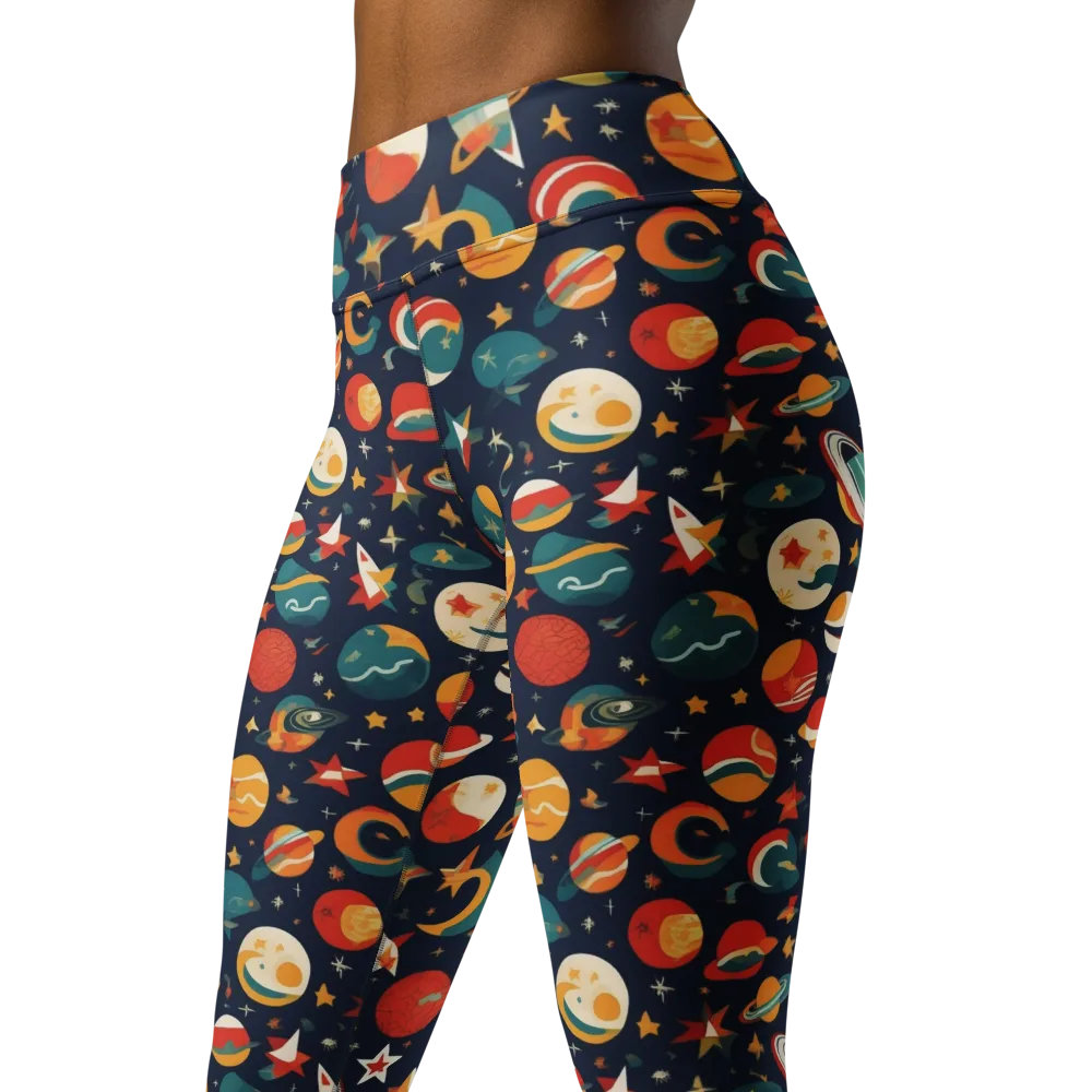 Rocket Bloom on Yoga Leggings — Left Front