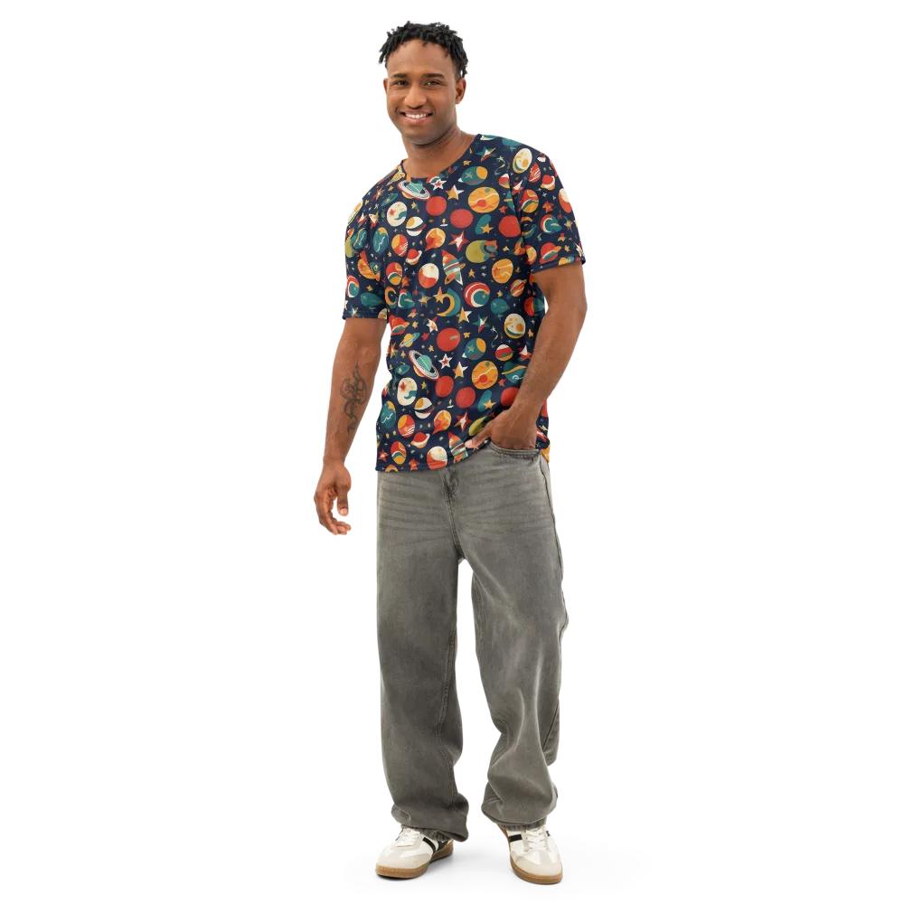 Rocket Bloom on Men's Cotton Crew Neck T-Shirt — Front