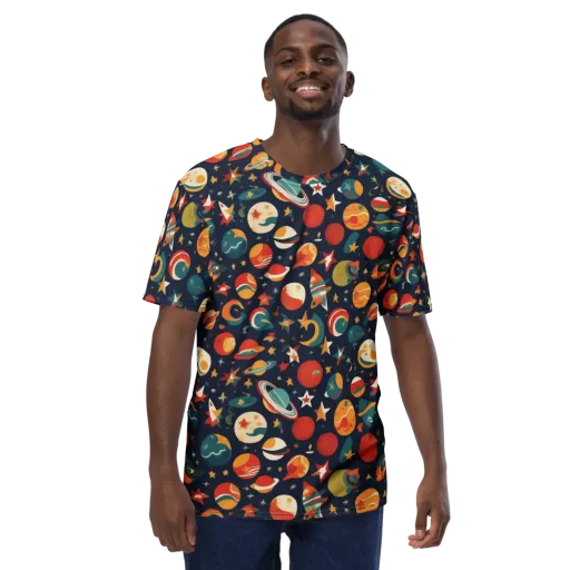 Rocket Bloom on a Men's Crew Neck T-Shirt