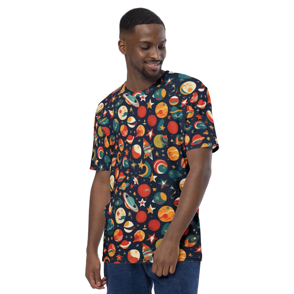 Rocket Bloom on Men's Crew Neck T-Shirt — Left