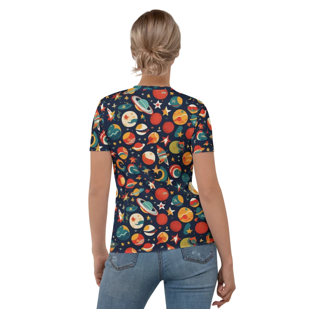 Rocket Bloom on Women's Crew Neck T-Shirt — Back