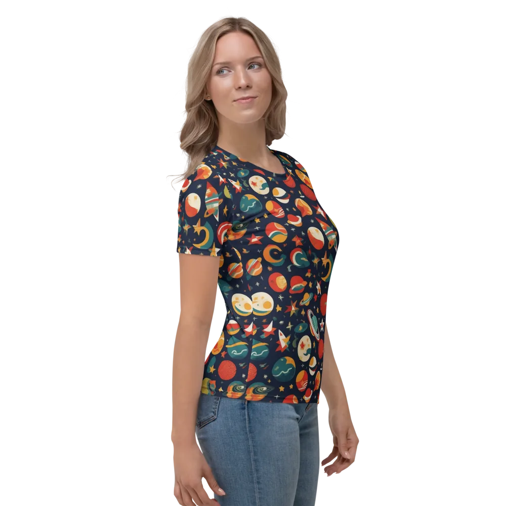 Rocket Bloom on Women's Crew Neck T-Shirt — Right