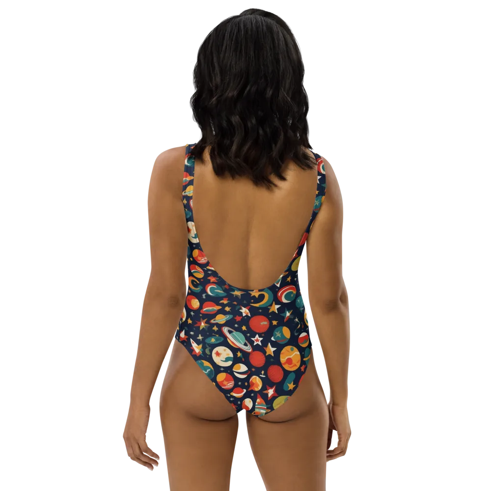 Rocket Bloom on One-Piece Swimsuit — Back