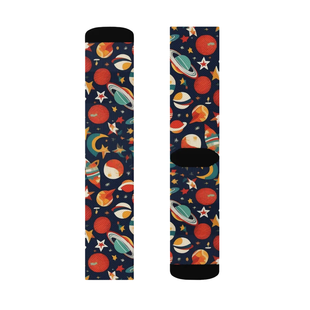Rocket Bloom on Socks — Left Sock