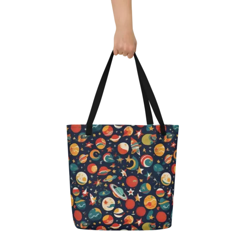 Rocket Bloom on a Large Tote Bag W/ Pocket