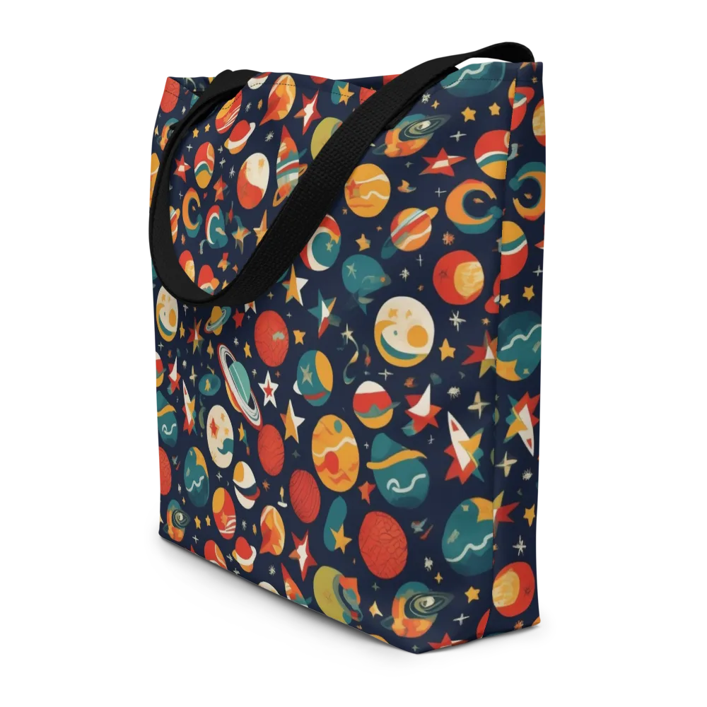 Rocket Bloom on Large Tote Bag W/ Pocket — Front