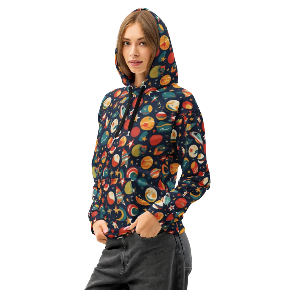 Rocket Bloom on Cotton Hoodie — Left Front