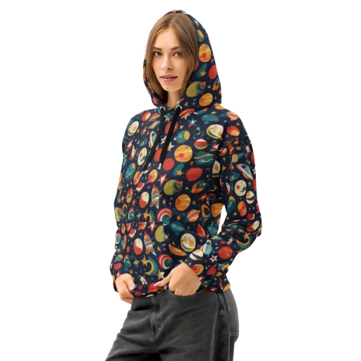 Rocket Bloom on a Cotton Hoodie