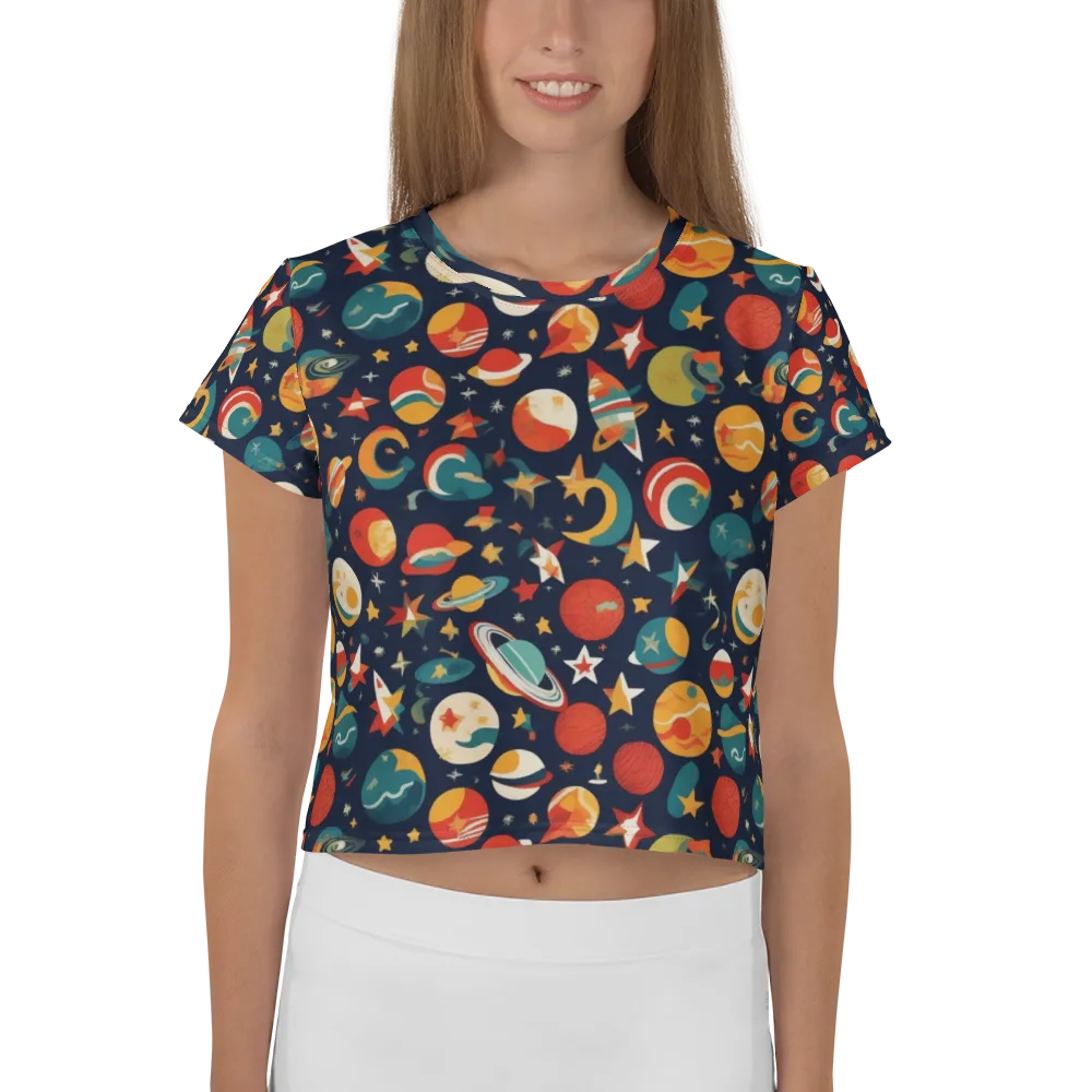 Rocket Bloom on Crop Tee — Front