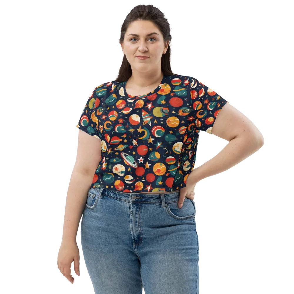 Rocket Bloom on Crop Tee — Front