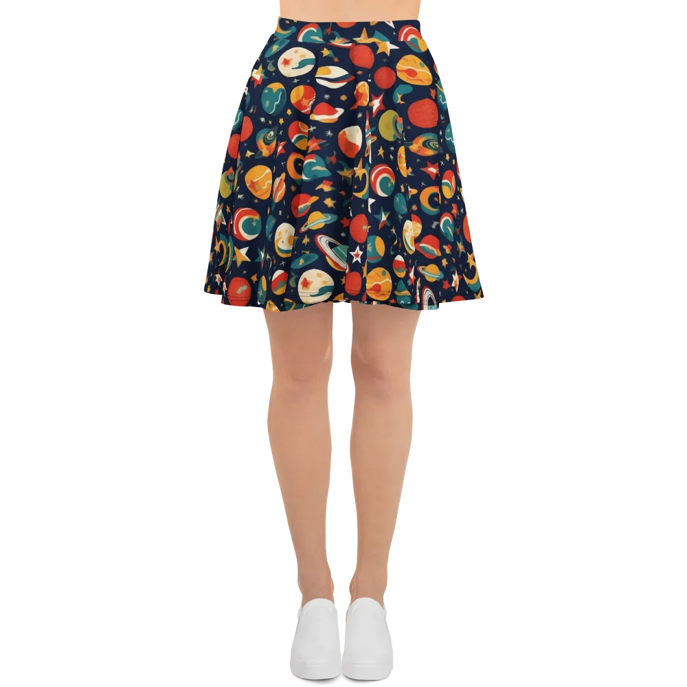 Rocket Bloom on Skater Skirt — Front
