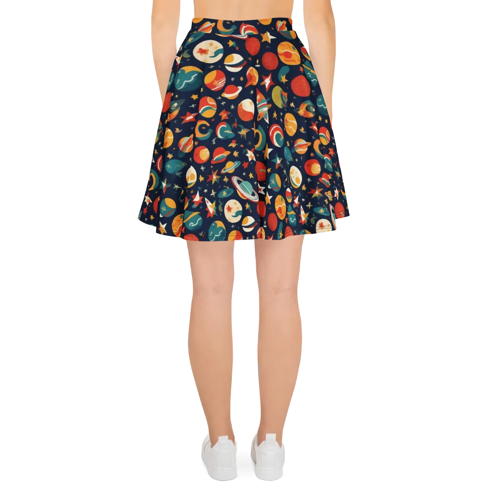 Rocket Bloom on Skater Skirt — Back