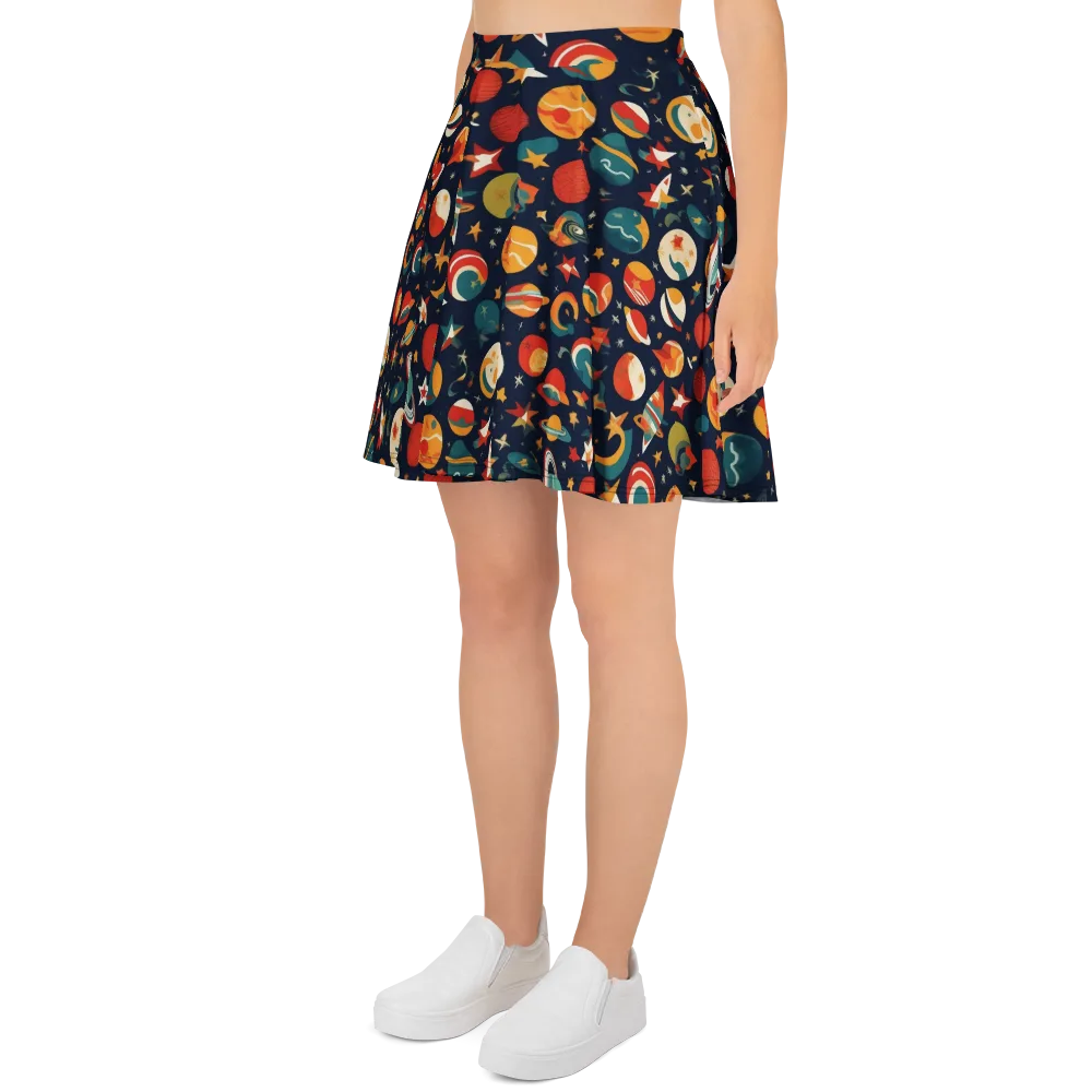 Rocket Bloom on Skater Skirt — Left