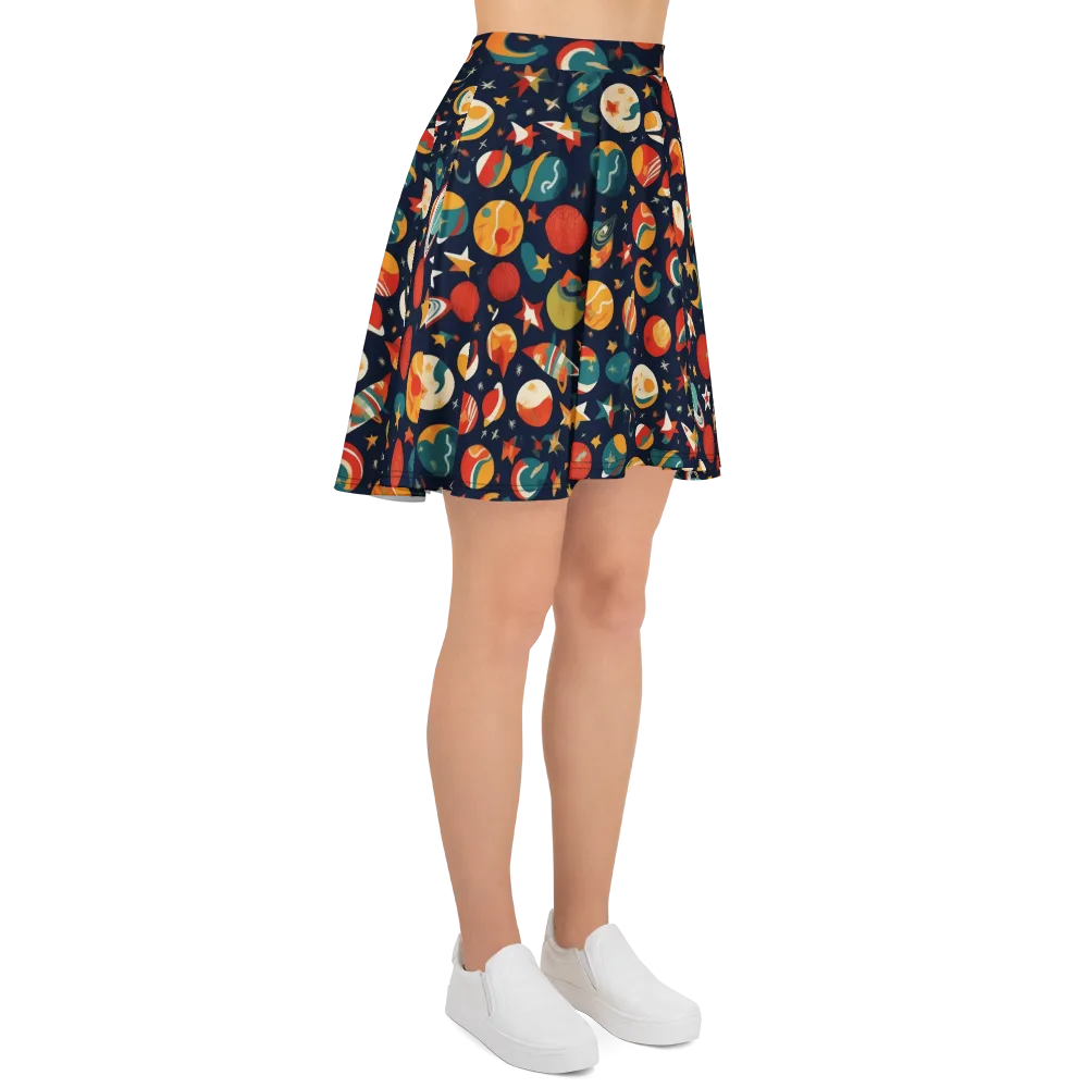 Rocket Bloom on Skater Skirt — Right