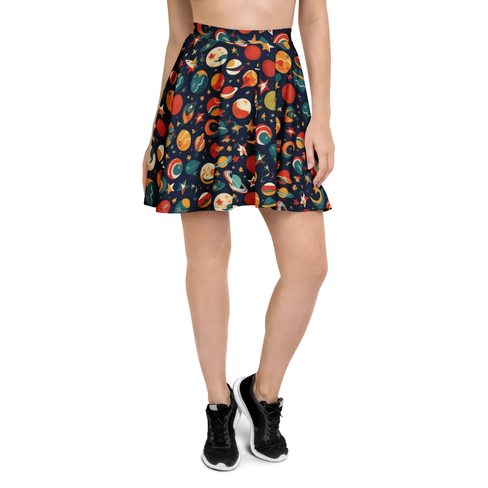 Rocket Bloom on Skater Skirt — Front