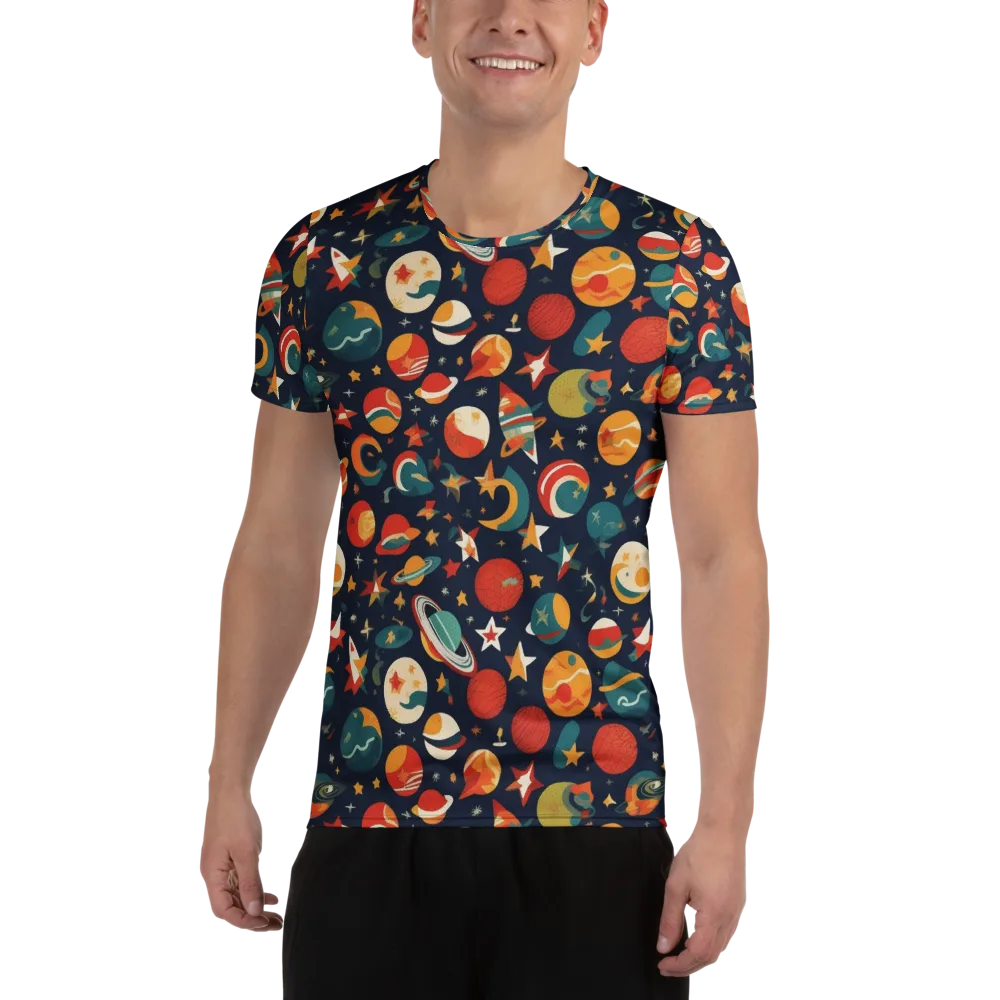 Rocket Bloom on Men's Athletic T-Shirt — Front