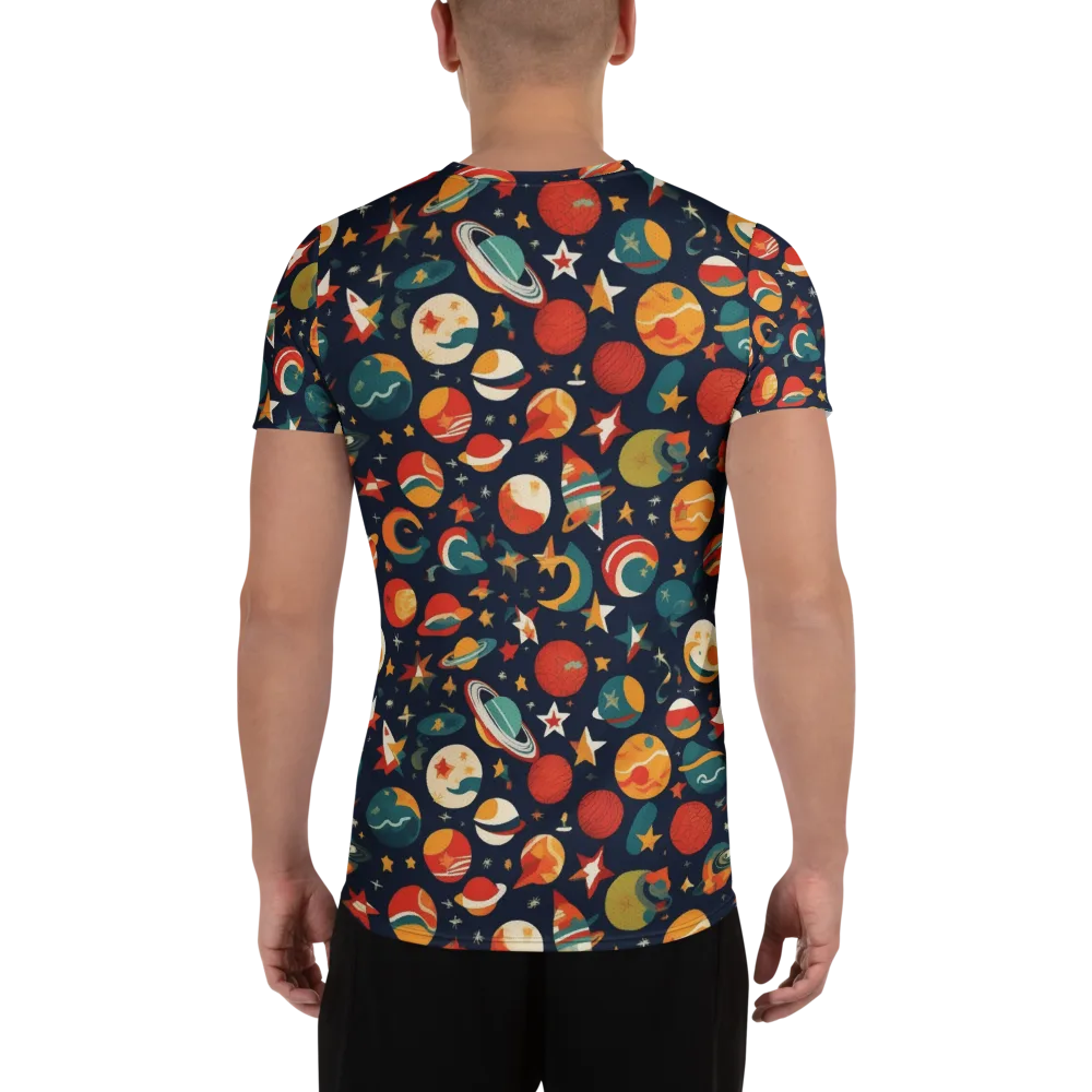 Rocket Bloom on Men's Athletic T-Shirt — Back
