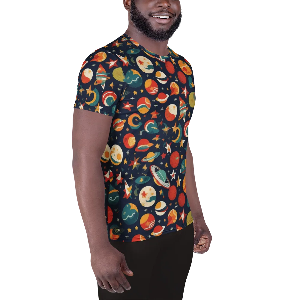 Rocket Bloom on Men's Athletic T-Shirt — Right