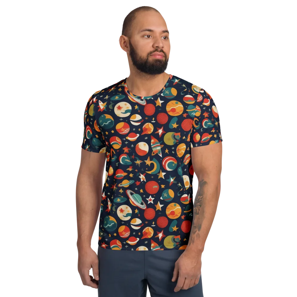 Rocket Bloom on Men's Athletic T-Shirt — Front