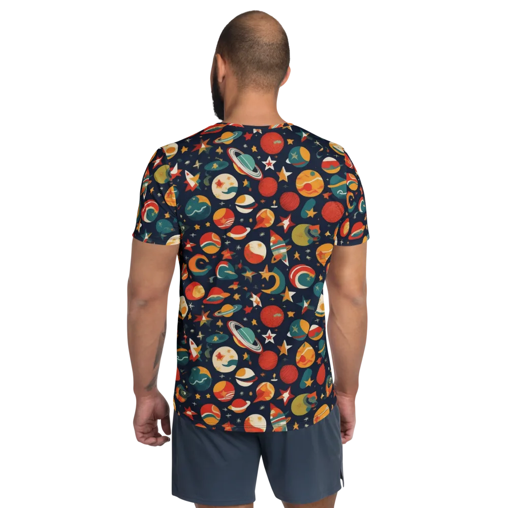 Rocket Bloom on Men's Athletic T-Shirt — Back