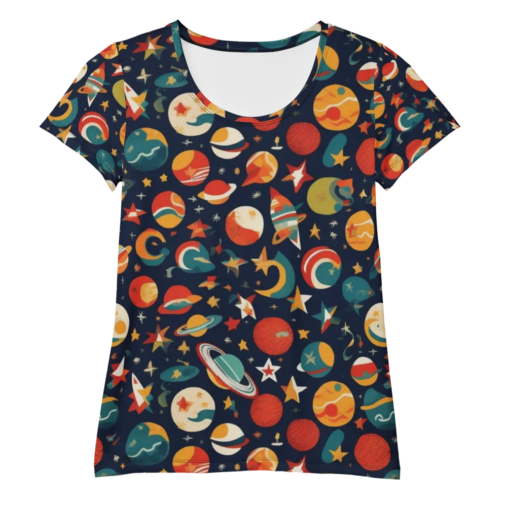 Rocket Bloom on Women's Athletic T-Shirt — Front