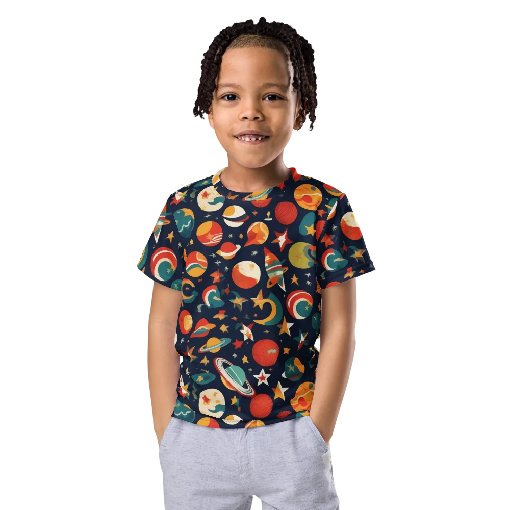Rocket Bloom on Kids Crew Neck T-Shirt — Front