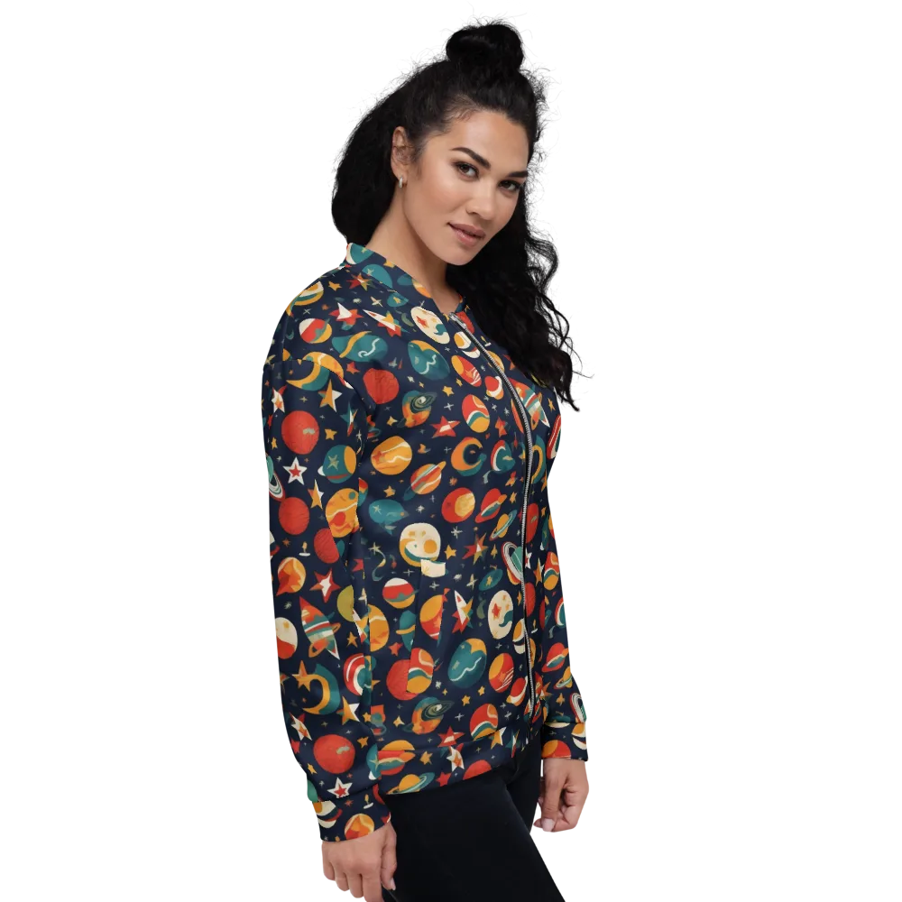 Rocket Bloom on Bomber Jacket — Right