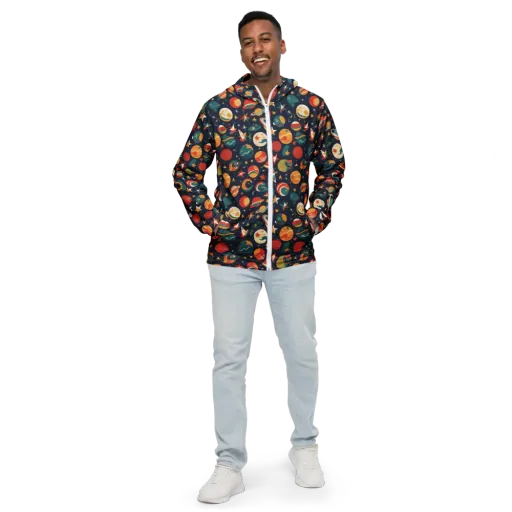 Rocket Bloom on a Men's Windbreaker