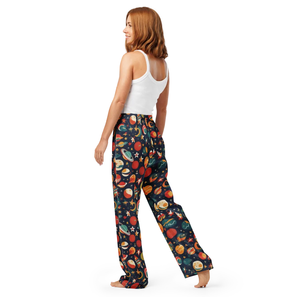 Rocket Bloom on Women's Pajama Pants — Back