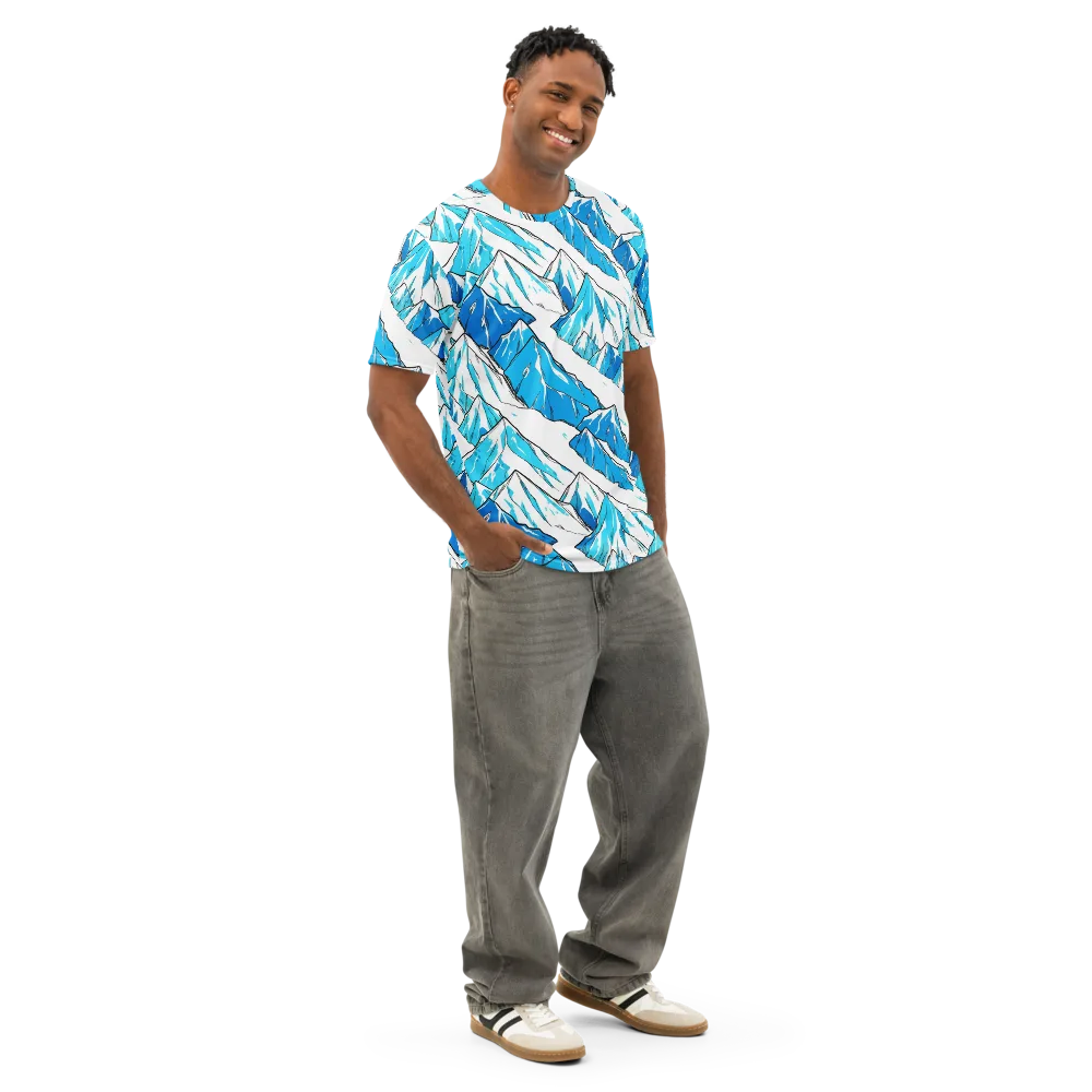 Arctic Ink on Men's Cotton Crew Neck T-Shirt — Right Front