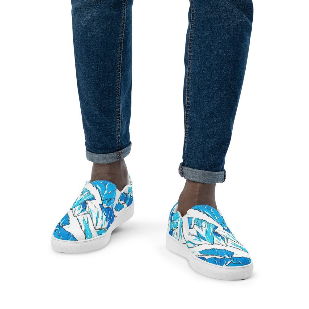 Arctic Ink on Men's Slip-On Canvas Shoes — Front