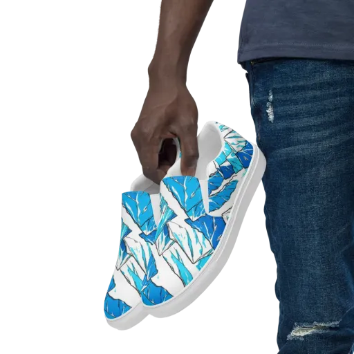 Arctic Ink on a Men's Slip-On Canvas Shoes