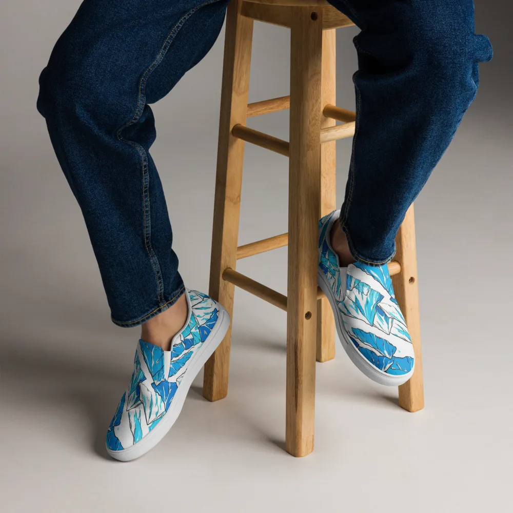 Arctic Ink on Men's Slip-On Canvas Shoes — Front
