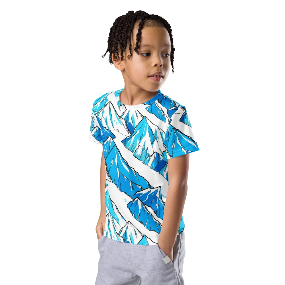 Arctic Ink on Kids Crew Neck T-Shirt — Left Front