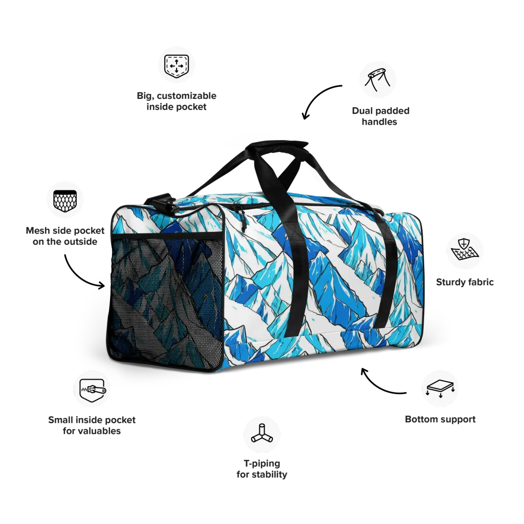 Arctic Ink on Duffle Bag — Right Front