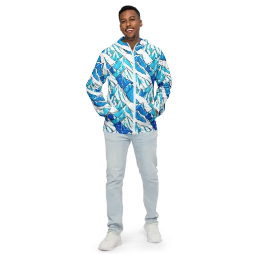 Arctic Ink on a Men's Windbreaker