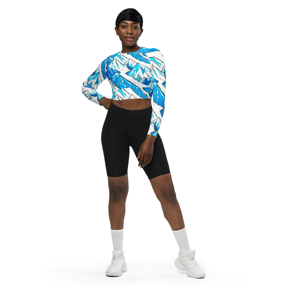Arctic Ink on Long Sleeve Crop Top — Front