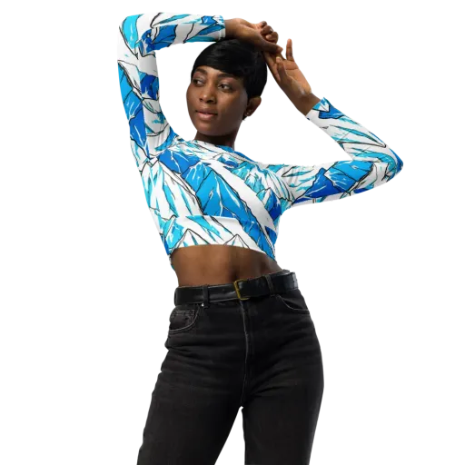 Arctic Ink on a Long Sleeve Crop Top