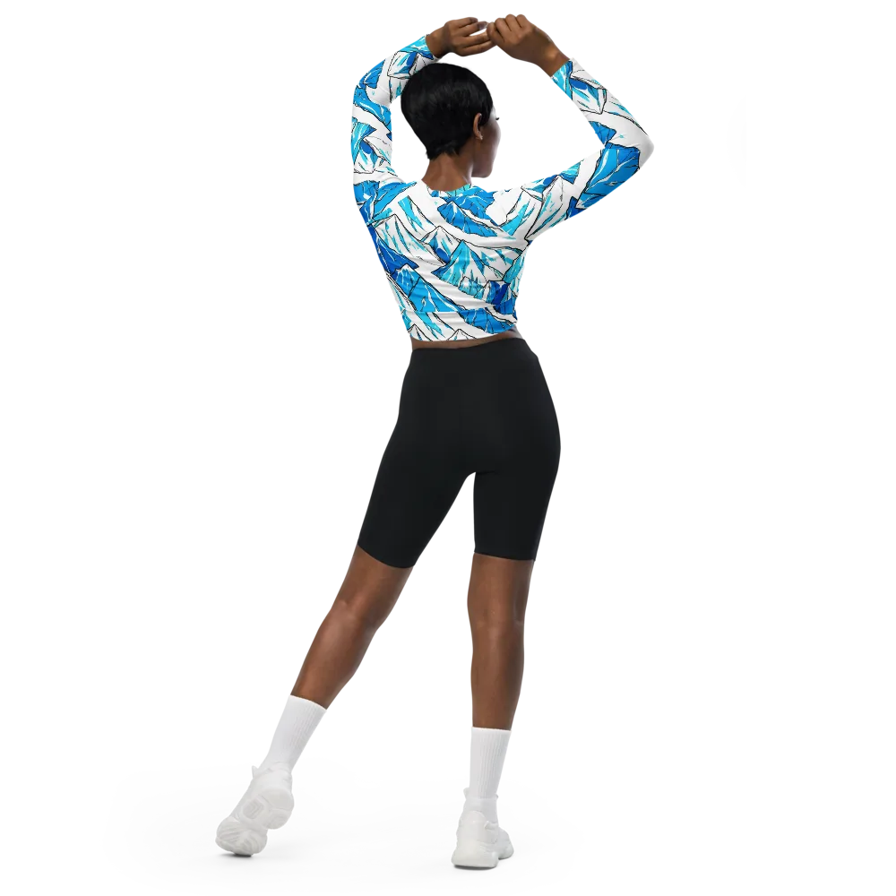 Arctic Ink on Long Sleeve Crop Top — Back