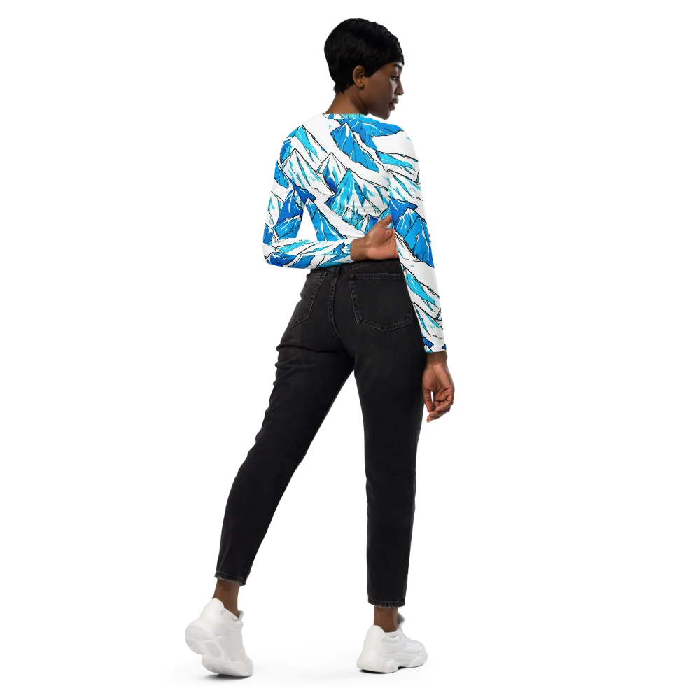 Arctic Ink on Long Sleeve Crop Top — Right Back