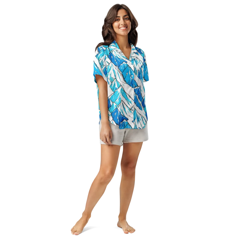 Arctic Ink on Women's Short Sleeve Pajama Top — Front