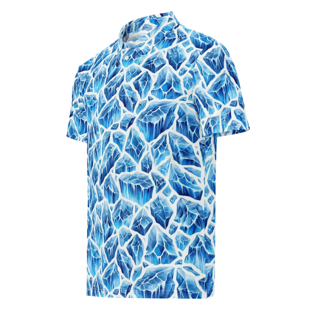 Glacial Mosaic on Men's Slim Fit Polo Shirt — Left Front