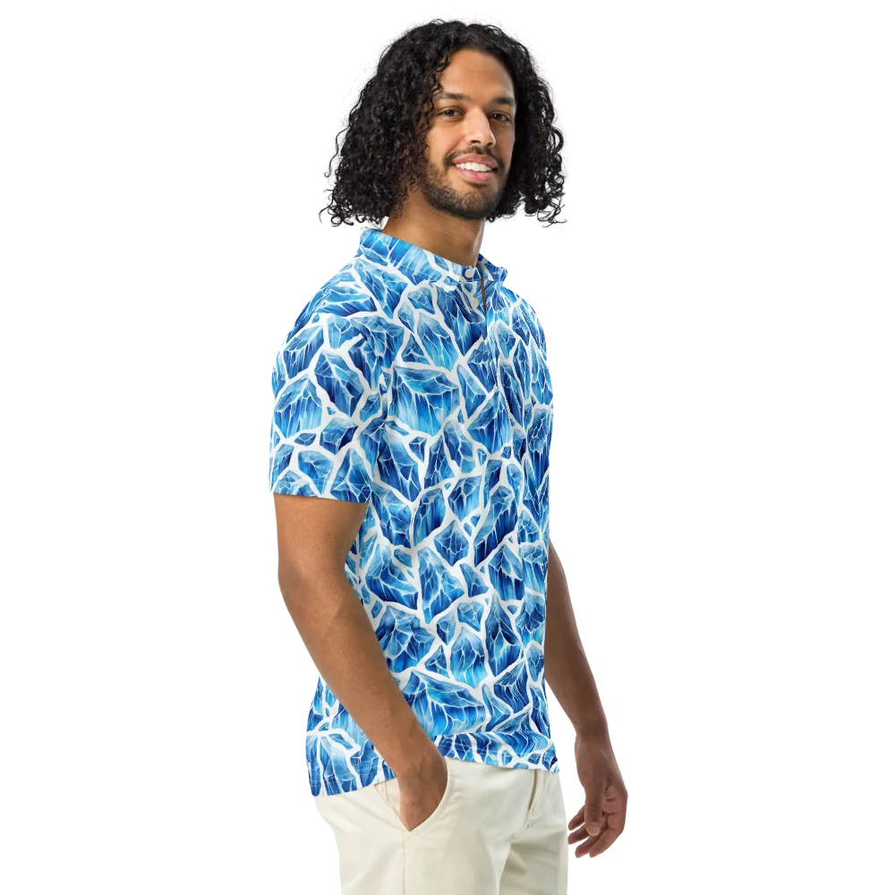 Glacial Mosaic on Men's Slim Fit Polo Shirt — Right Front