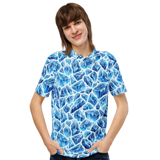Glacial Mosaic on a Men's Slim Fit Polo Shirt