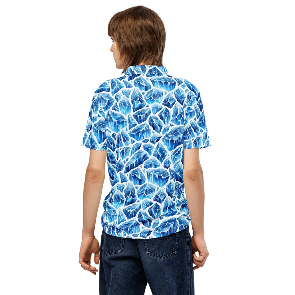 Glacial Mosaic on Men's Slim Fit Polo Shirt — Back