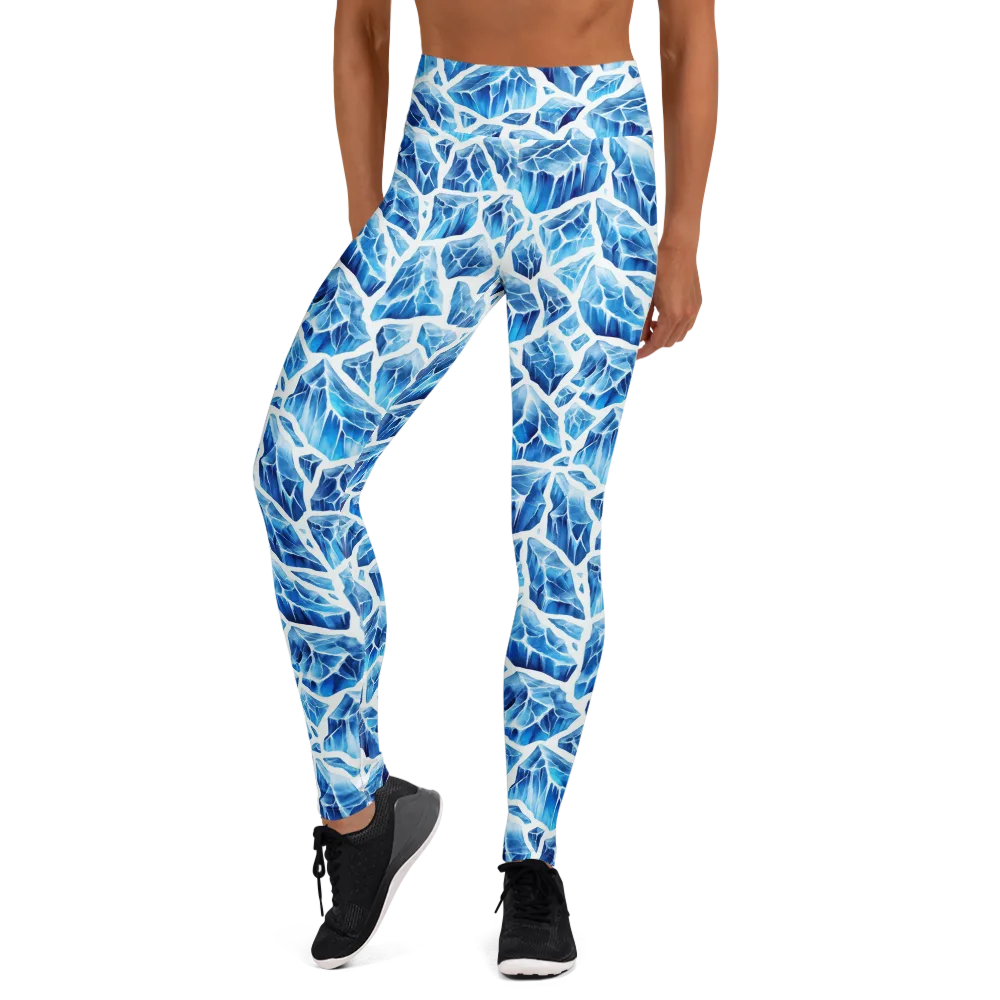 Glacial Mosaic on Yoga Leggings — Front