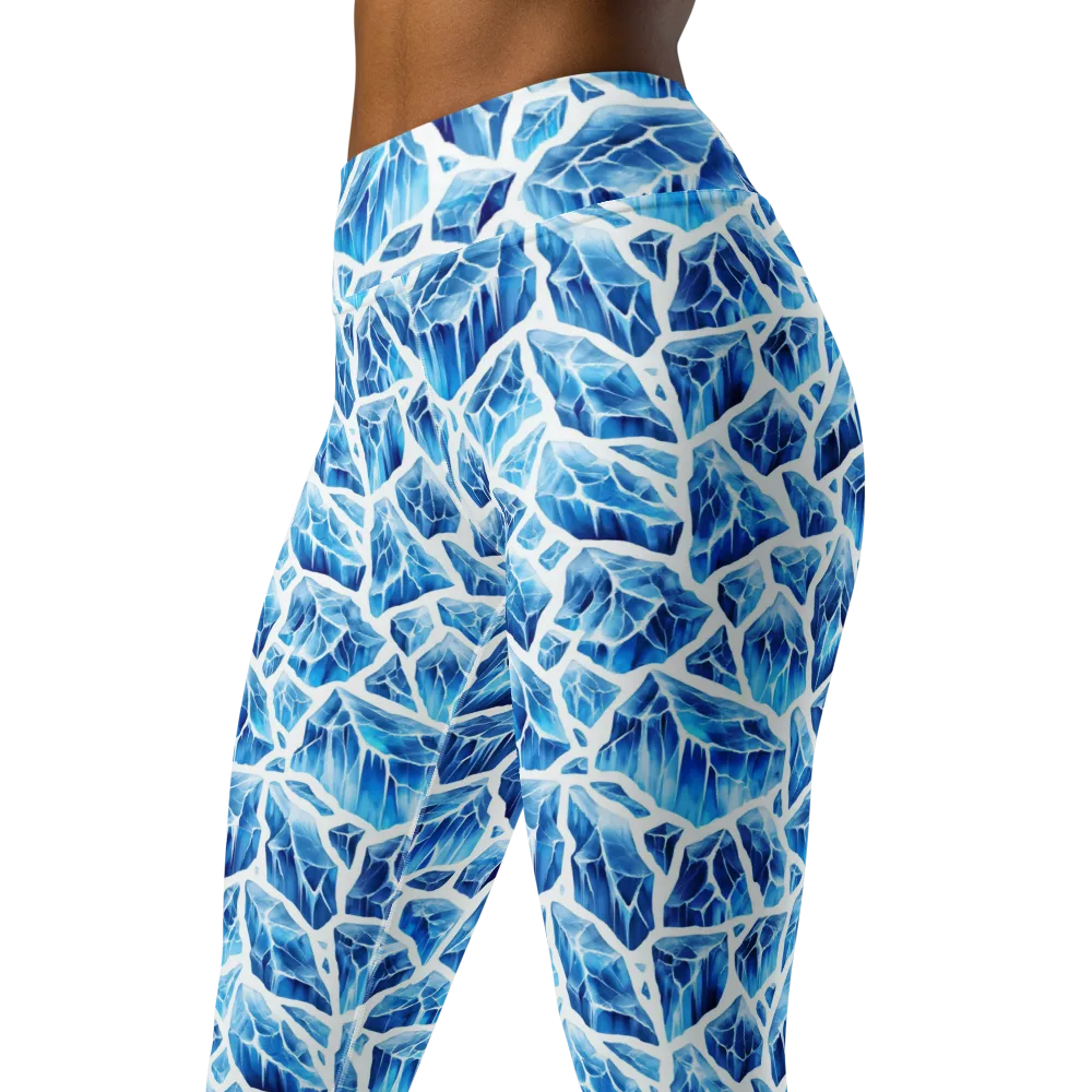 Glacial Mosaic on Yoga Leggings — Left Front