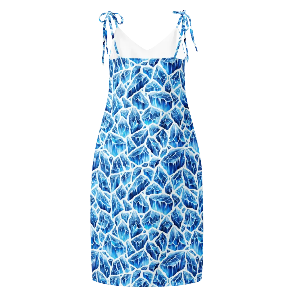 Glacial Mosaic on Slip Dress — Back
