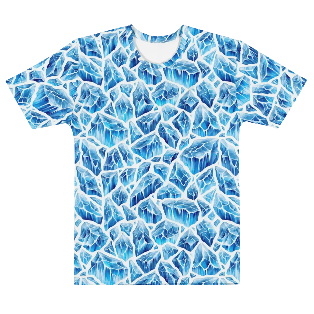 Glacial Mosaic on Men's Cotton Crew Neck T-Shirt — Front