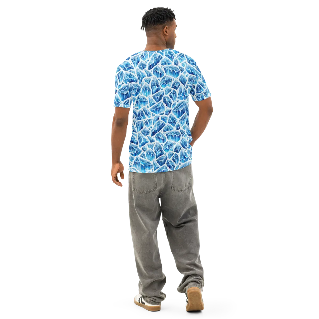 Glacial Mosaic on Men's Cotton Crew Neck T-Shirt — Back